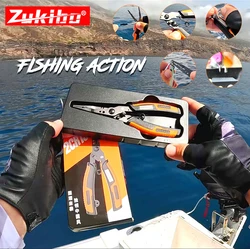 Alicates de pesca multifunción ZUKIBO con afilador de anzuelos