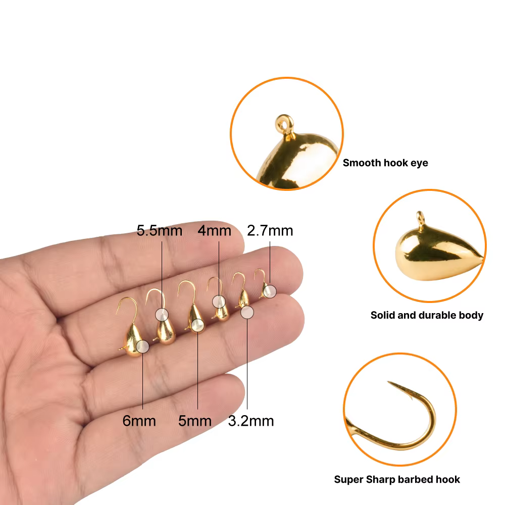 Señuelo de tungsteno Muunn para pesca en hielo – Lágrima luminosa