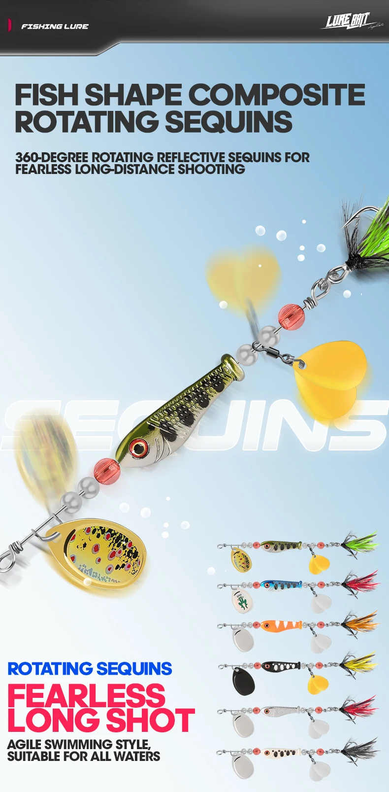 Señuelo de pesca TAIYU spinner con plumas