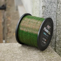 Hilo de pesca FTK de nylon recubierto de fluorocarbono, camuflaje verde