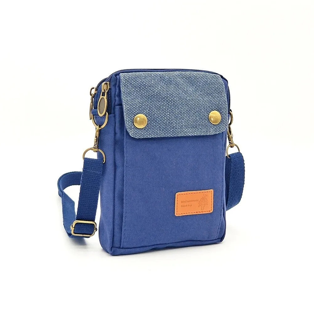 Bolso bandolera de lona con cremallera para teléfono móvil - imagen 4