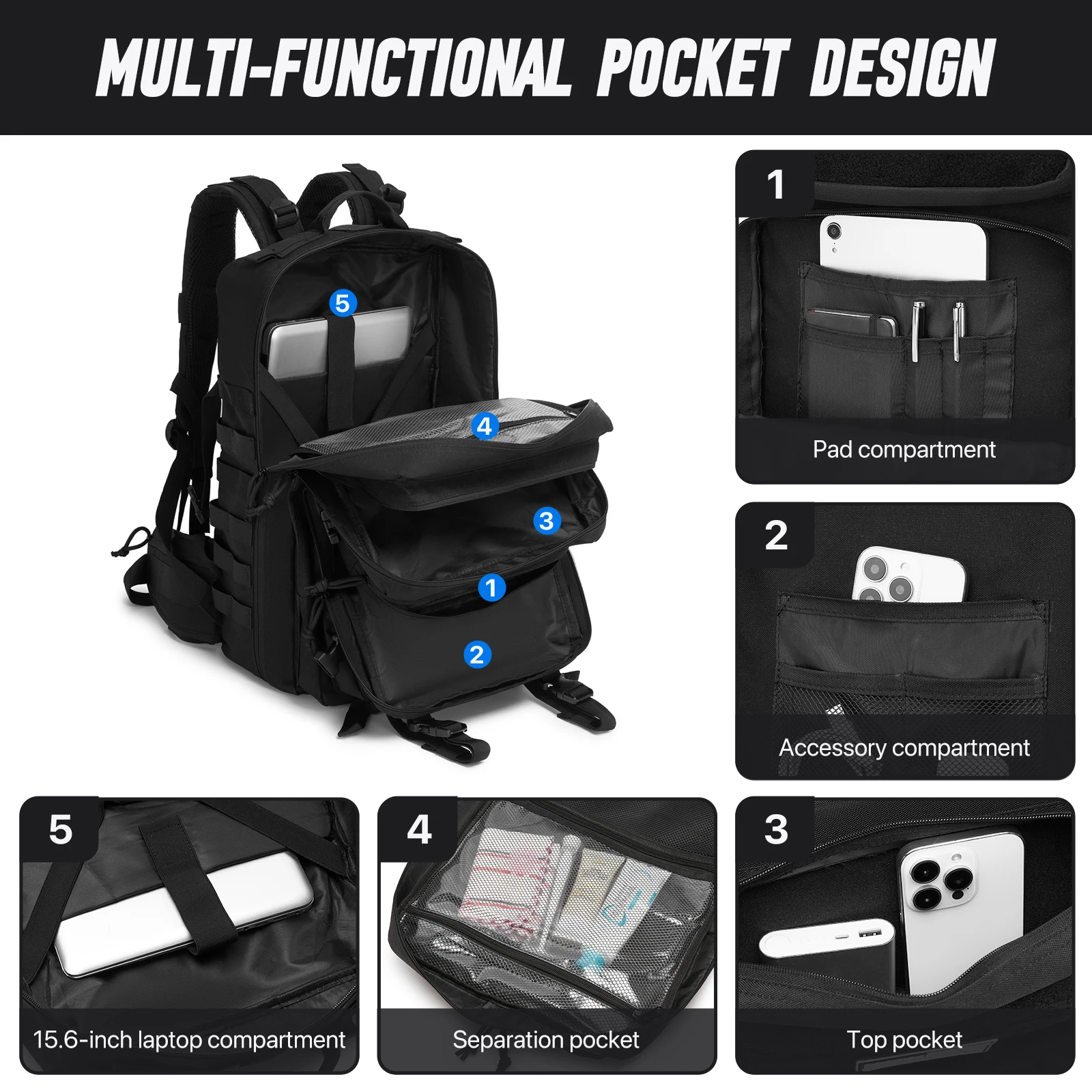 Mochila táctica impermeable para senderismo y caza - imagen 3