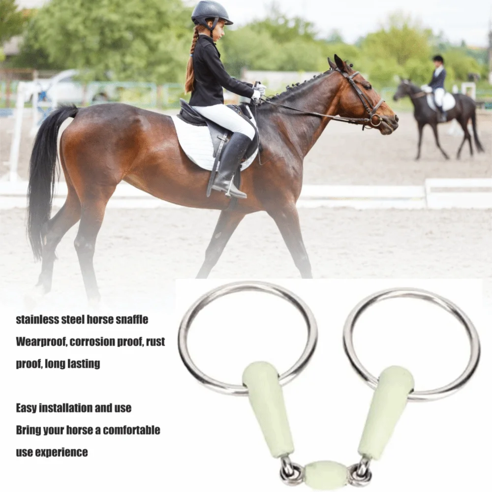 Brida cadena de acero inoxidable pulido duradera para caballo - imagen 3