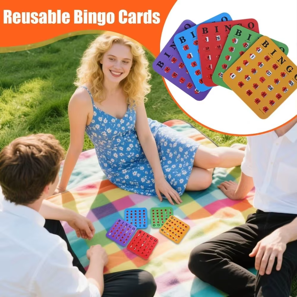 Cartas de Bingo con Ventana Deslizante – Gran Impresión, Reutilizables - imagen 3