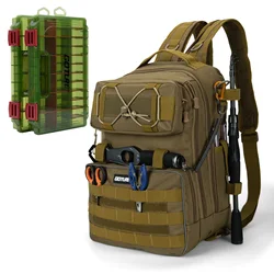 Mochila de pesca Goture con cajas para cebo y soporte para cañas
