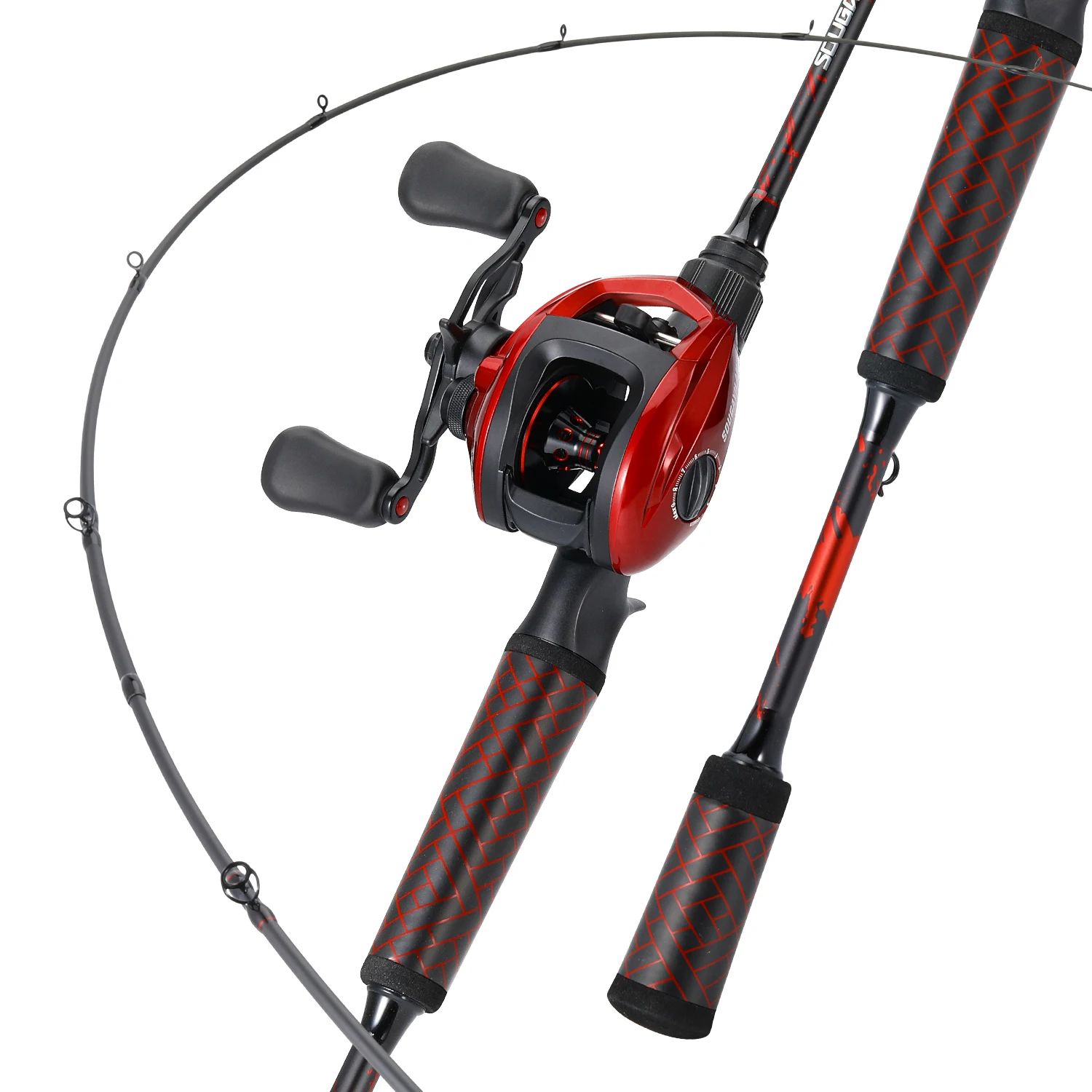 Carrete baitcasting de aluminio con alta velocidad de recuperación