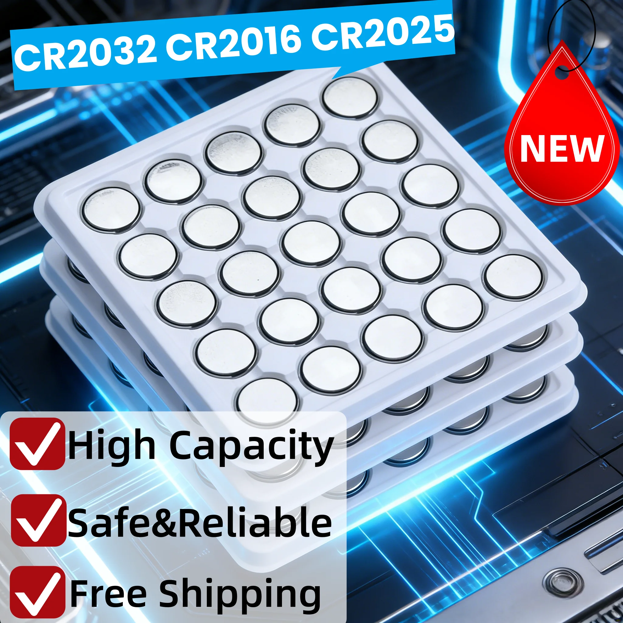 Batería de litio CR2032 CR2025 CR2016 de 3V