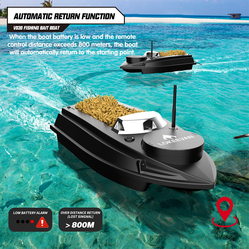 LOKEEVAN V030 Barco Cebador con GPS y Sonda para Carpas