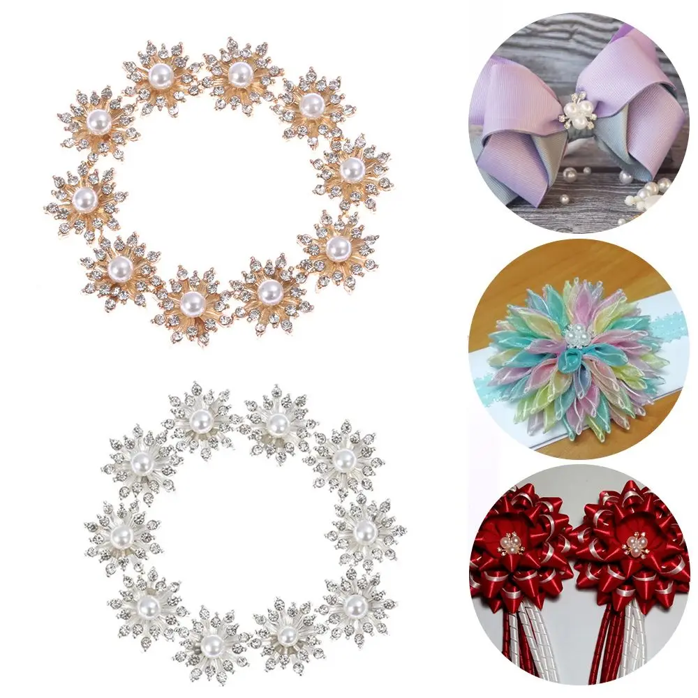 Botones copo de nieve chapados con diamantes de imitación para costura - imagen 4