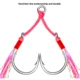 Anzuelos Jigging doble púas acero alto carbono Proberos – plumas rosa - imagen 2