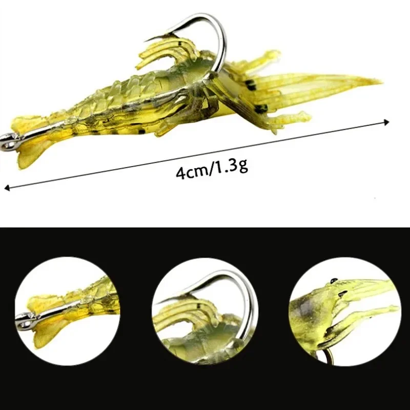 Señuelo de vinilo con forma de gamba luminiscente para pesca - imagen 4