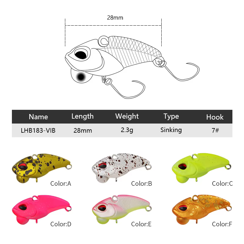 LETOYO VIB crankbait sin labios para trucha y perca - imagen 3