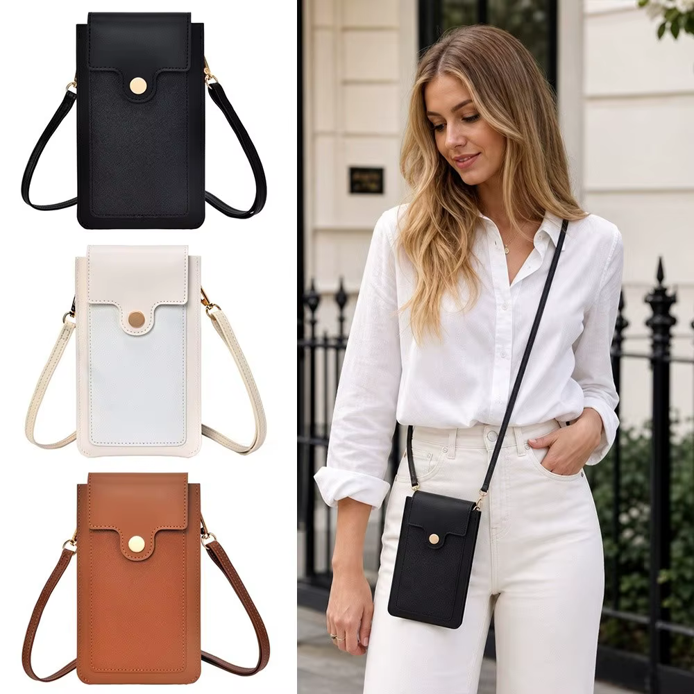 Bolso bandolera para móvil de cuero PU con pantalla táctil - imagen 4