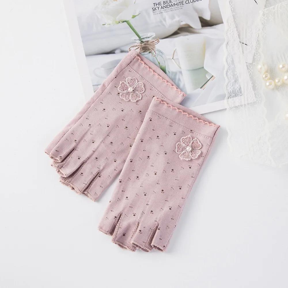 Guantes antideslizantes de medio dedo con protección UV