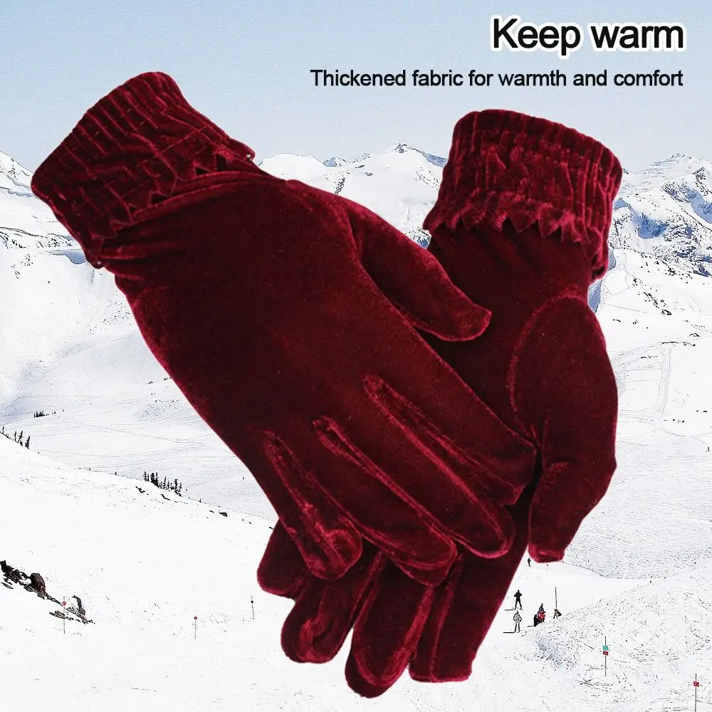 Guantes de terciopelo para mujer en estilo peludo