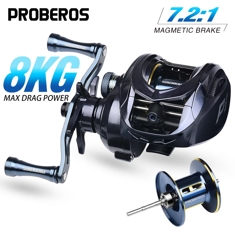 Carrete Baitcasting PROBEROS – tambor fundido y arrastre - imagen 4