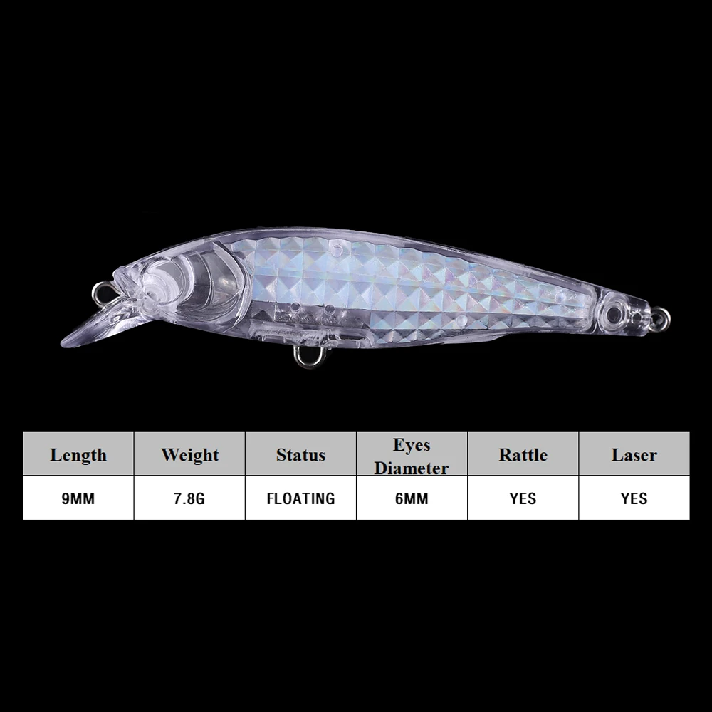 Chan'sHuang Minnow flotante láser holográfico sin pintar – sonajero - imagen 5