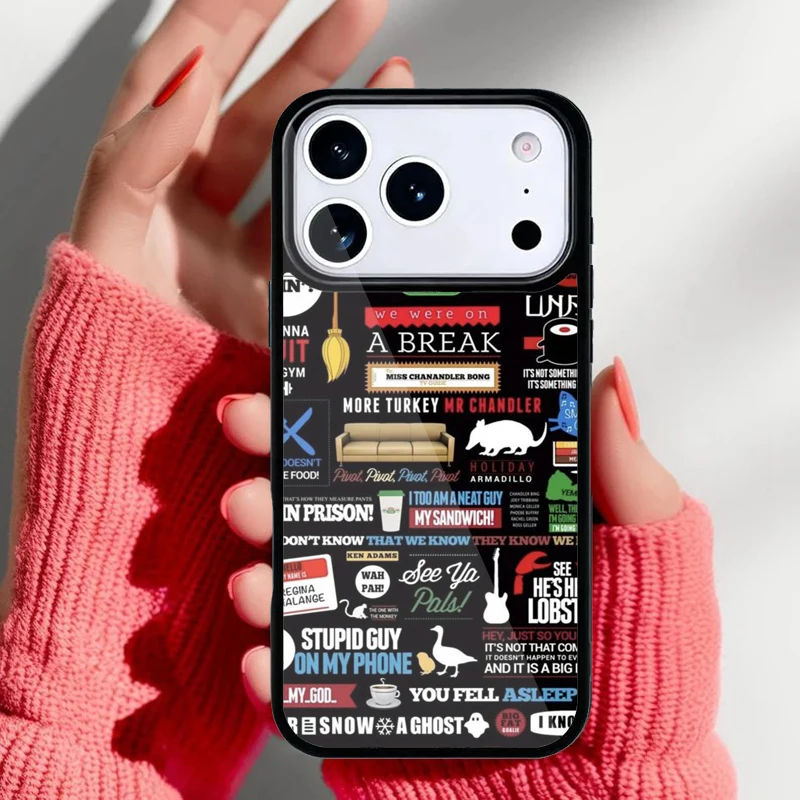 Funda Friends para iPhone con diseño del sofá naranja