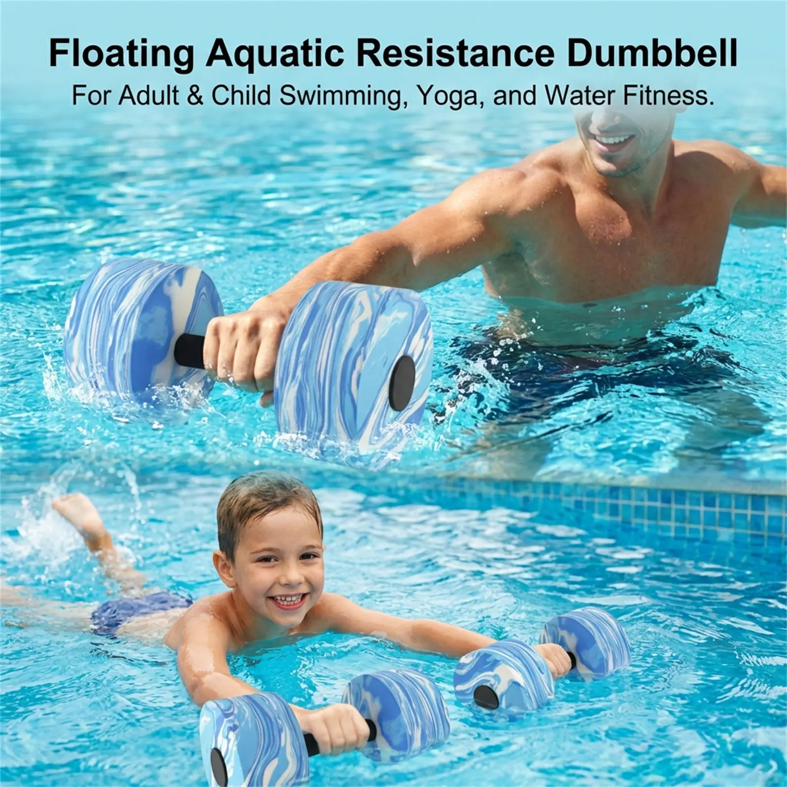Mancuernas flotantes camuflaje con resistencia ajustable para natación - imagen 4