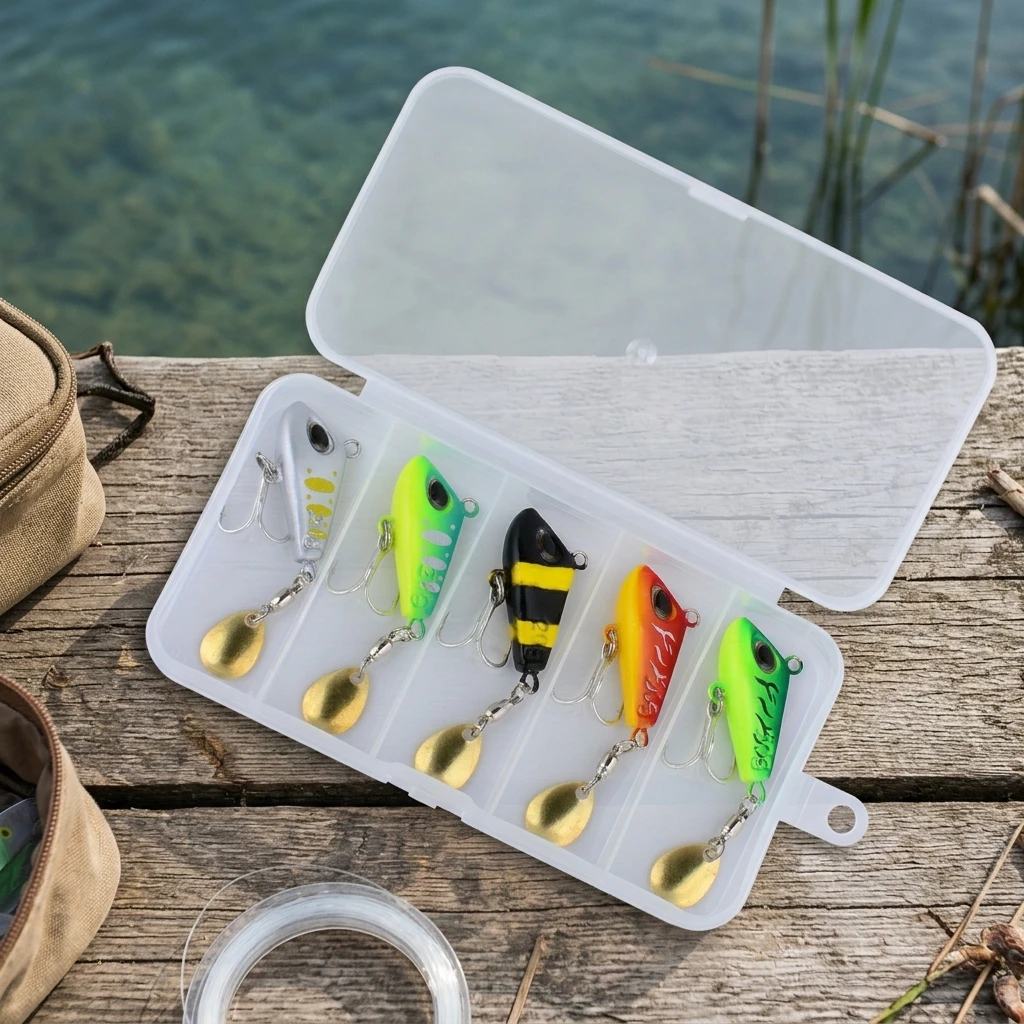 Cucharilla Spinner VIB 360 rotación de aleación para salada y trucha