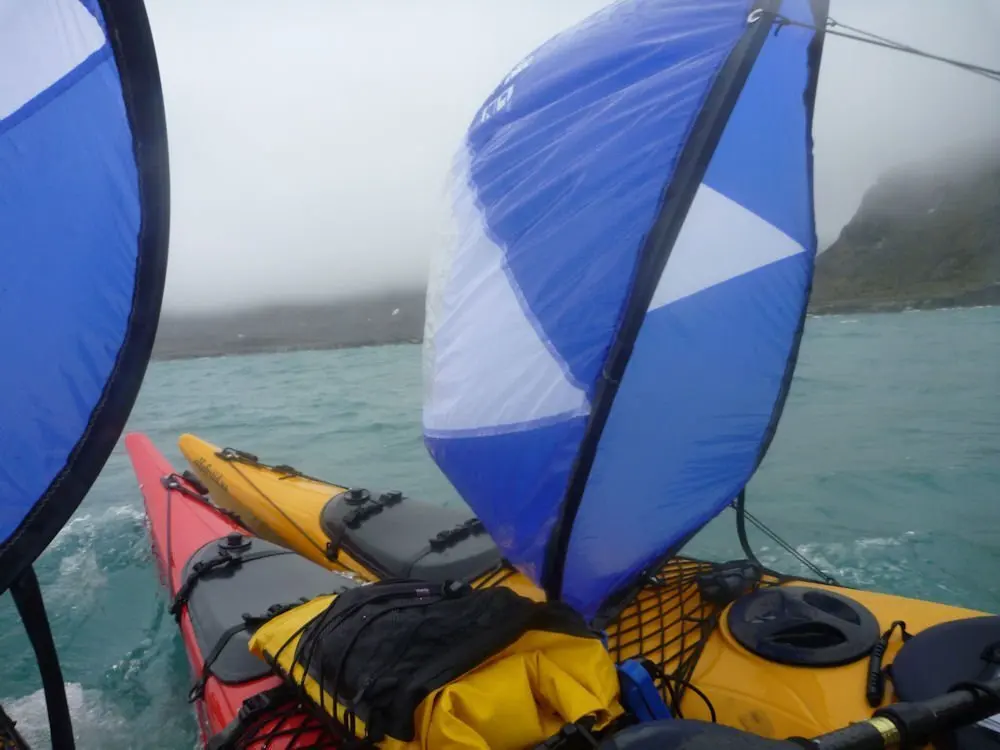 Vela de viento transparente para kayak y tabla de surf