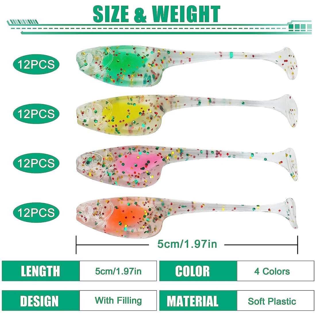 Señuelo Underspin Crappie - Cebo blando para lubina - imagen 5
