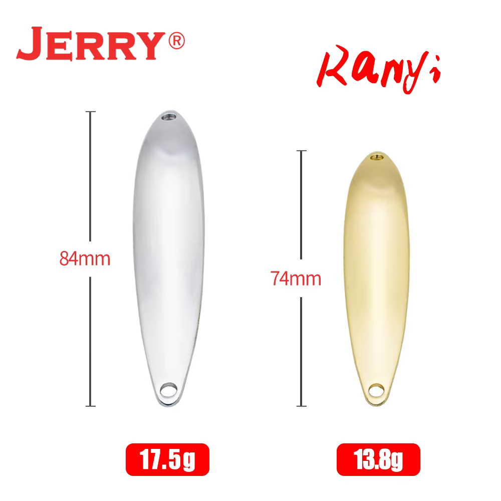 Jerry JD Cuchara de pesca sin pintar latón para lucio y zander - imagen 4