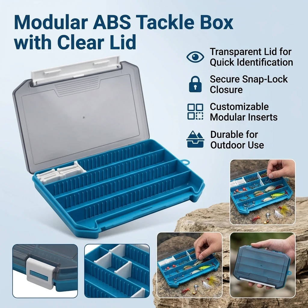 Caja de pesca portátil estanca de ABS para señuelos y anzuelos - imagen 4