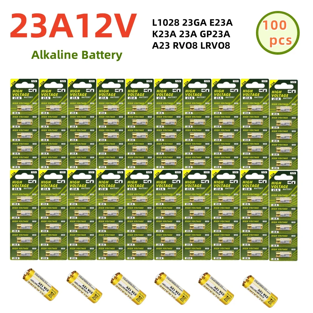 Lote de 100 pilas 23A 12V alcalinas