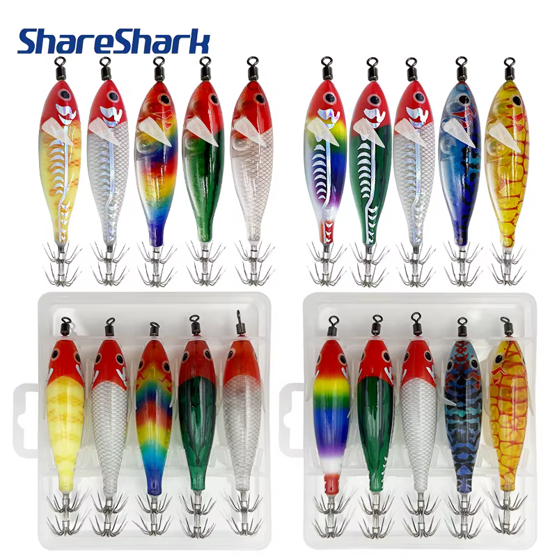 ShareShark Señuelos Fosforescentes para Calamares y Pulpos – Pesca Marina
