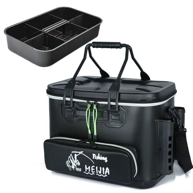 Caja organizadora de pesca con divisores y cubo para cebo vivo - imagen 2