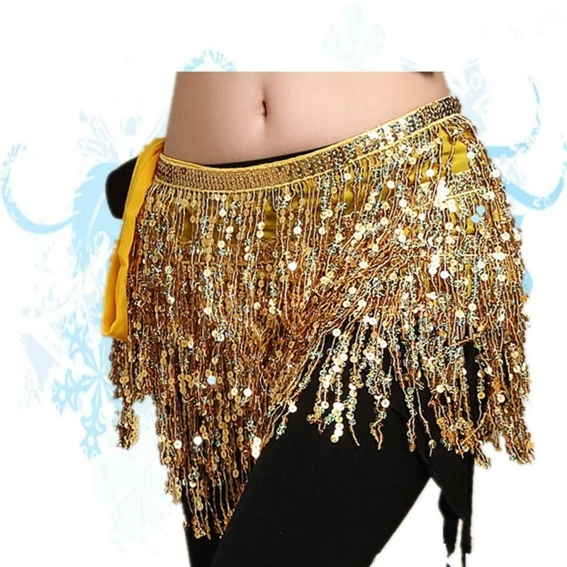 Vestido danza del vientre con cinturón cadera y falda de brillo