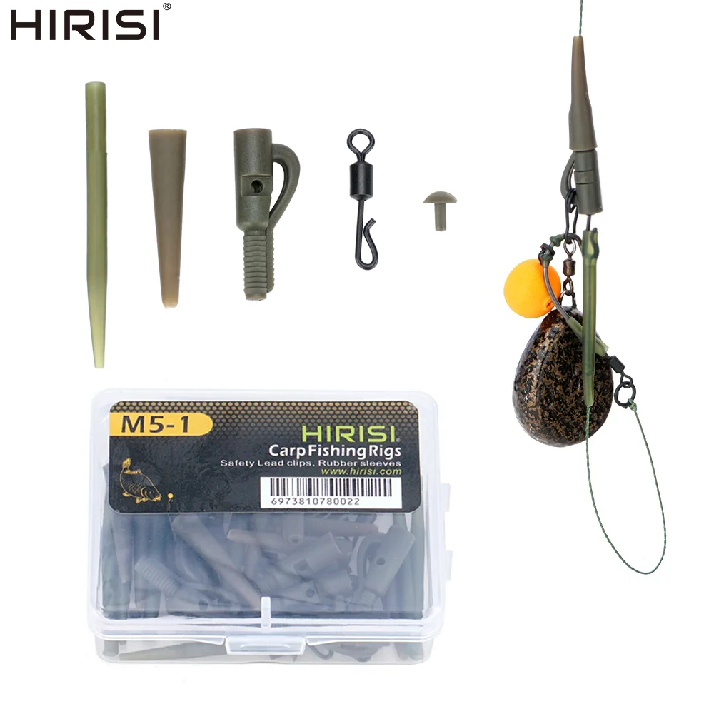 Hirisi M5-1 kit de aparejo para carpa con clips de plomo - imagen 2