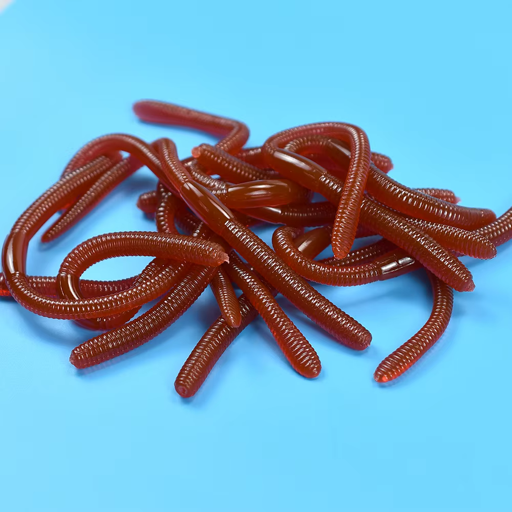 Gusanos de vinilo rojos 180mm – Lombriz artificial para pesca - imagen 3