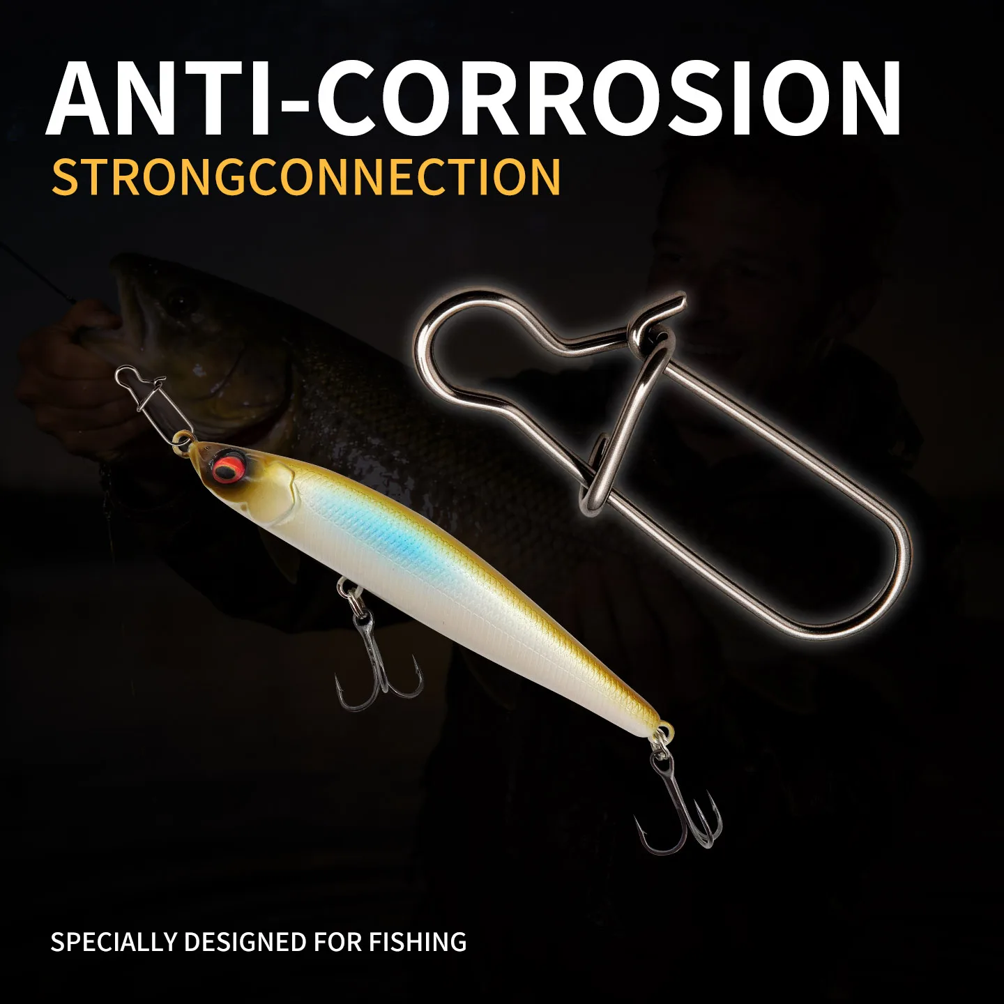 ESFISHING Broches Fastlock de acero – Conectores de seguridad para pesca - imagen 2
