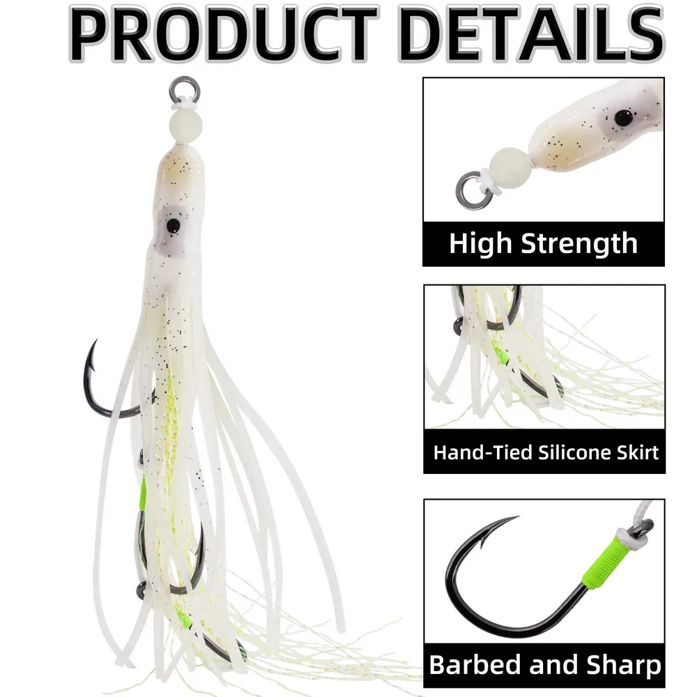 Señuelos de jigging lento luminosos para cebo blando en mar