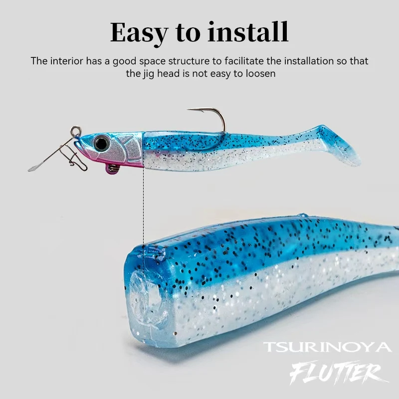 TSURINOYA Flutter Vinilo cola en T para agua salada triple lubina - imagen 2