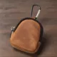 Monedero de cuero genuino mini con cremallera y compartimento - imagen 2