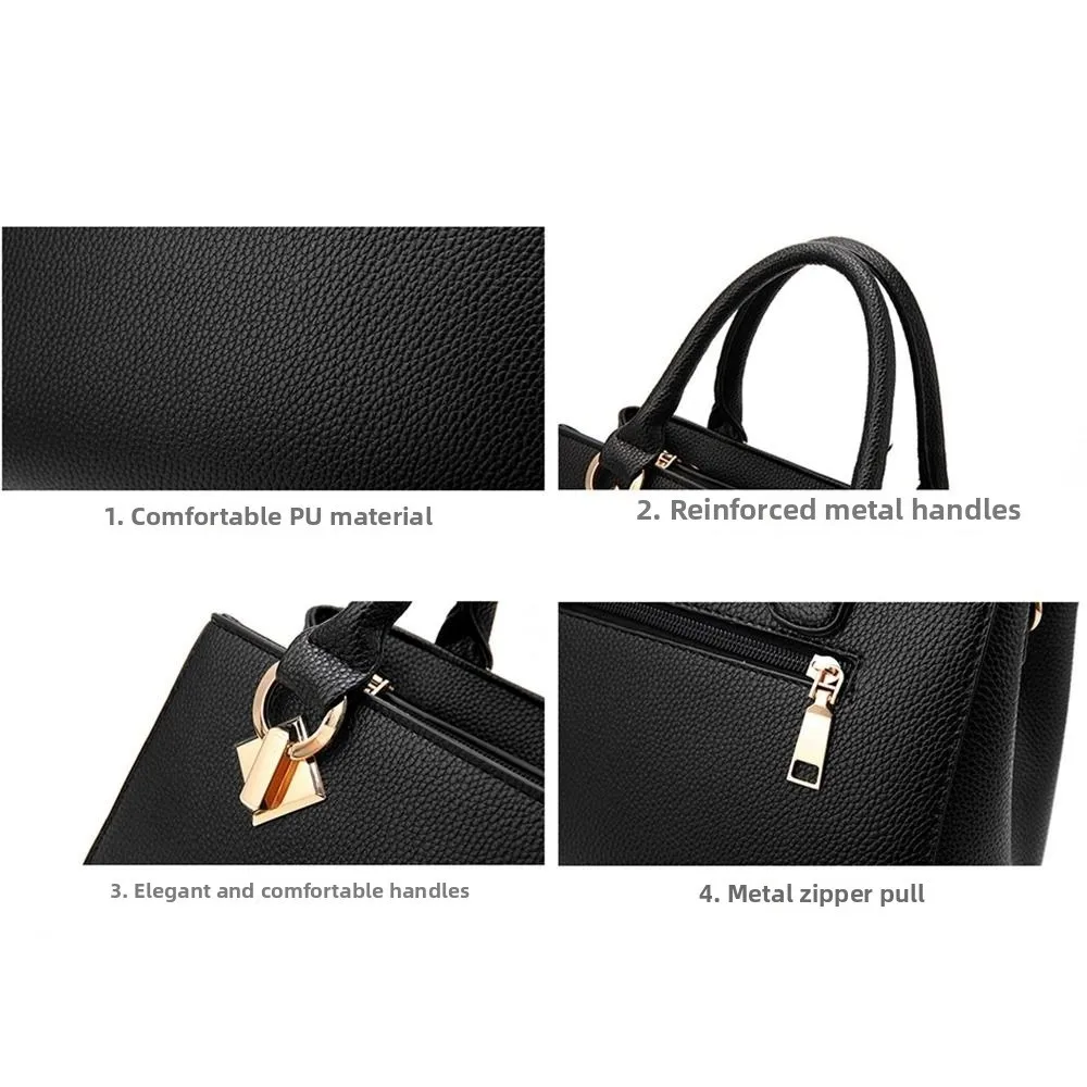 Bolso de mano elegante de PU para mujer, gran capacidad - imagen 3