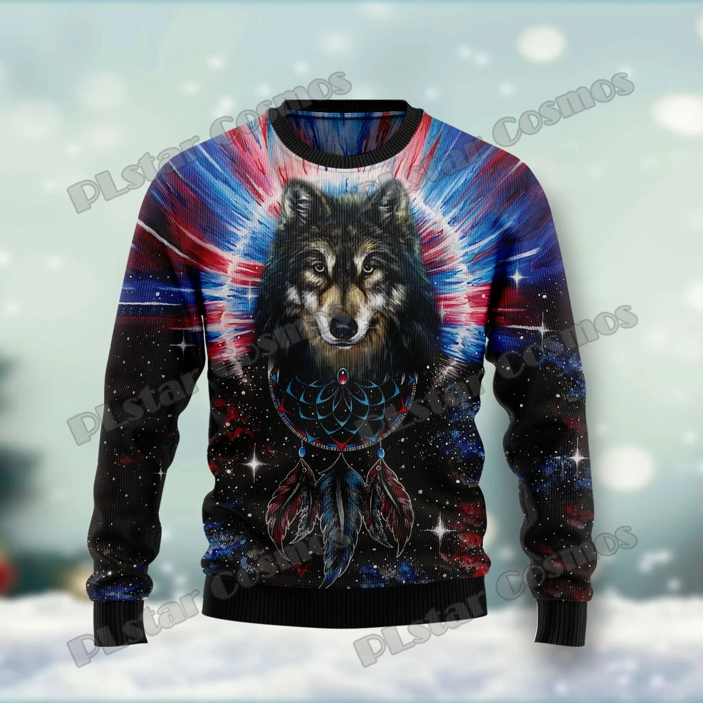 Suéter Lobo Howling Moon 3D Unisex Otoño‑Invierno – Jersey de punto - imagen 5