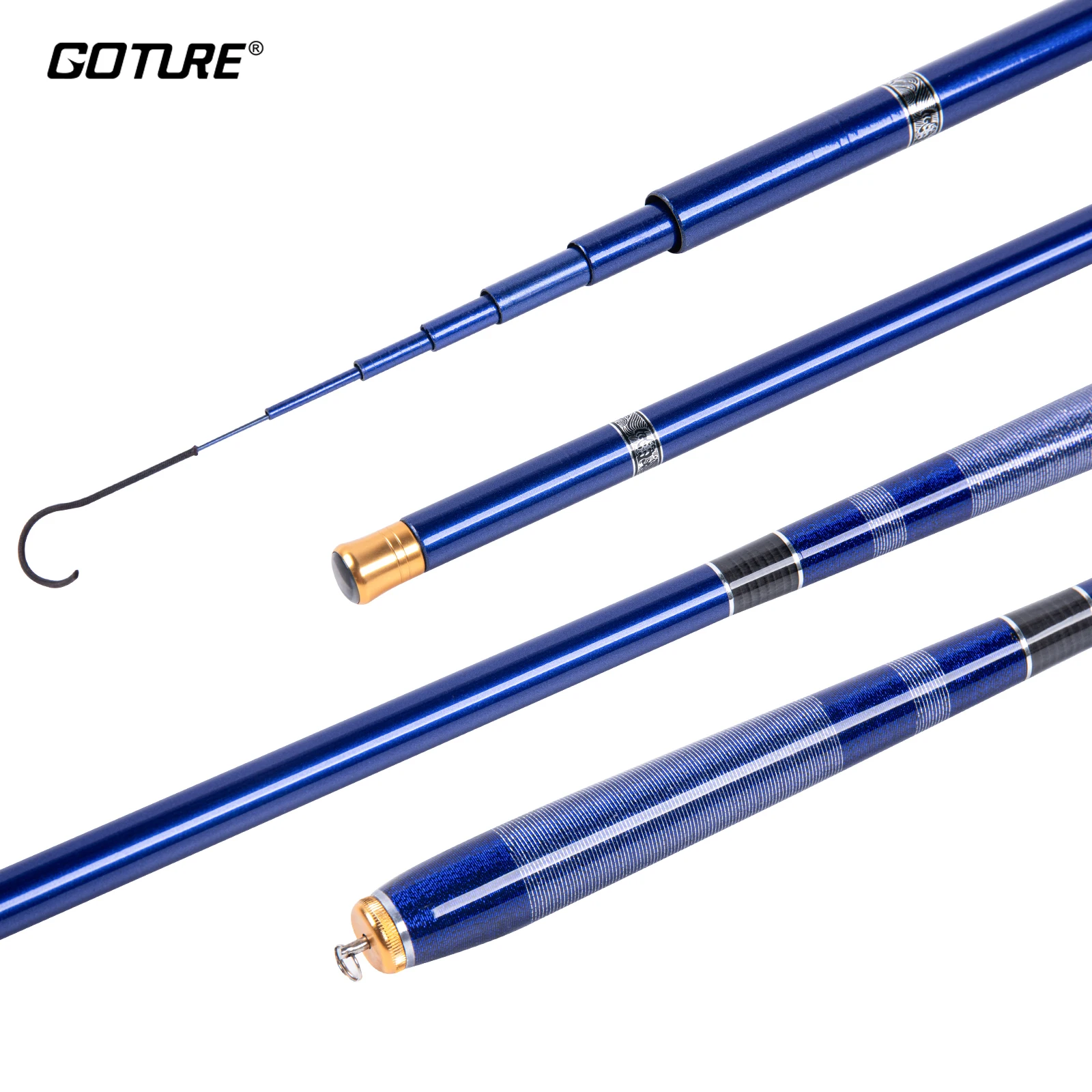 Goture Mini caña telescópica ultraligera de carbono para carpa - imagen 2