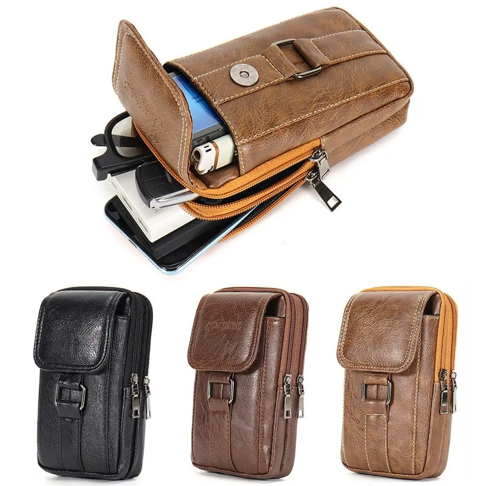 Bolso de cintura impermeable estilo vintage con gancho y compartimento - imagen 3
