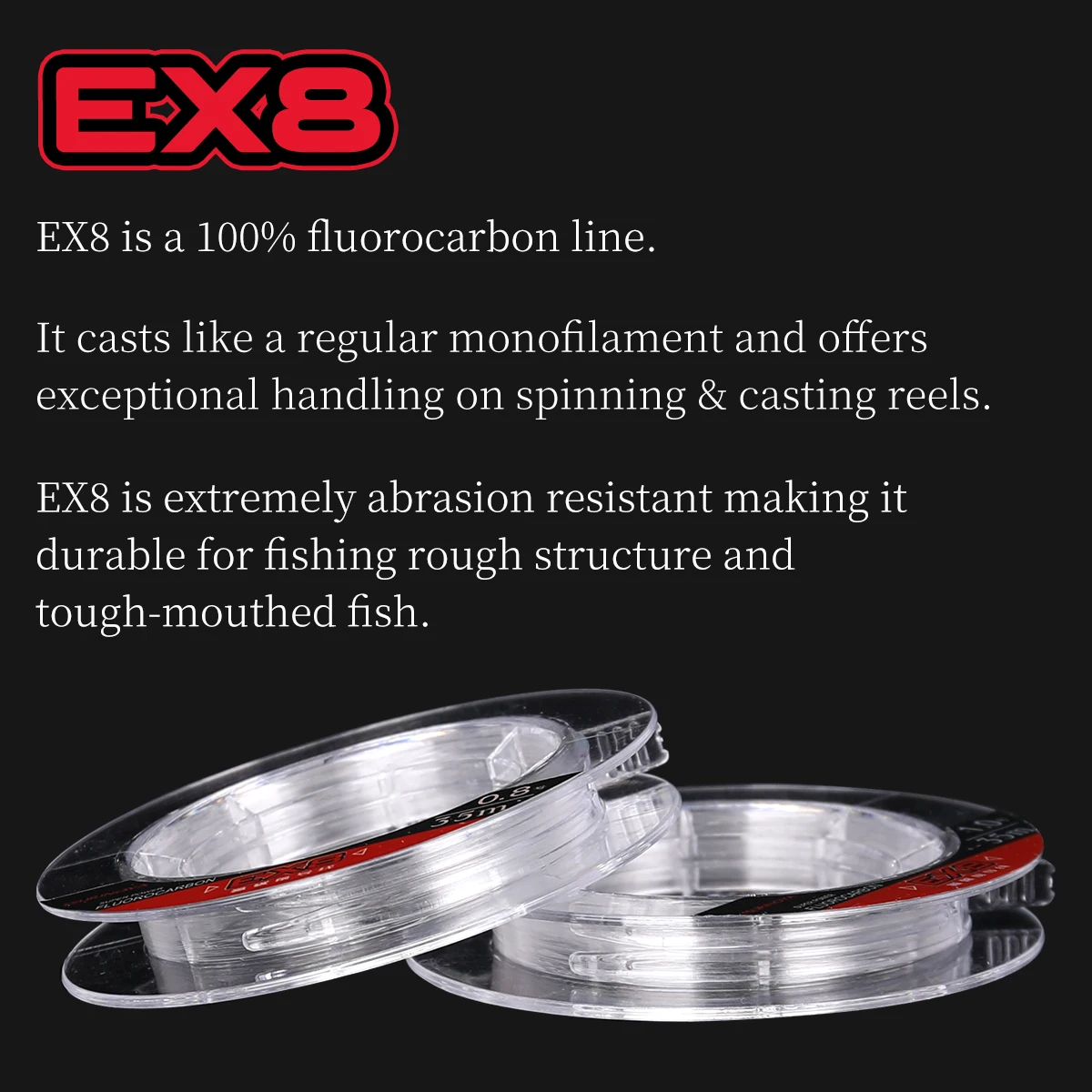 TSURINOYA EX8 Línea de fluorocarbono hundimiento rápido - imagen 4