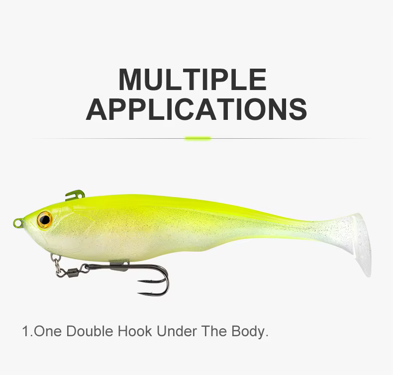 Detalle del cuerpo y la acción de la cola del swimbait