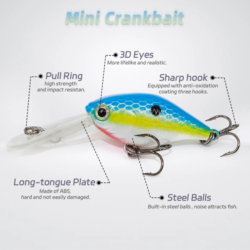 Crankbait mini deep diver duro para calamar y agua salada - imagen 4