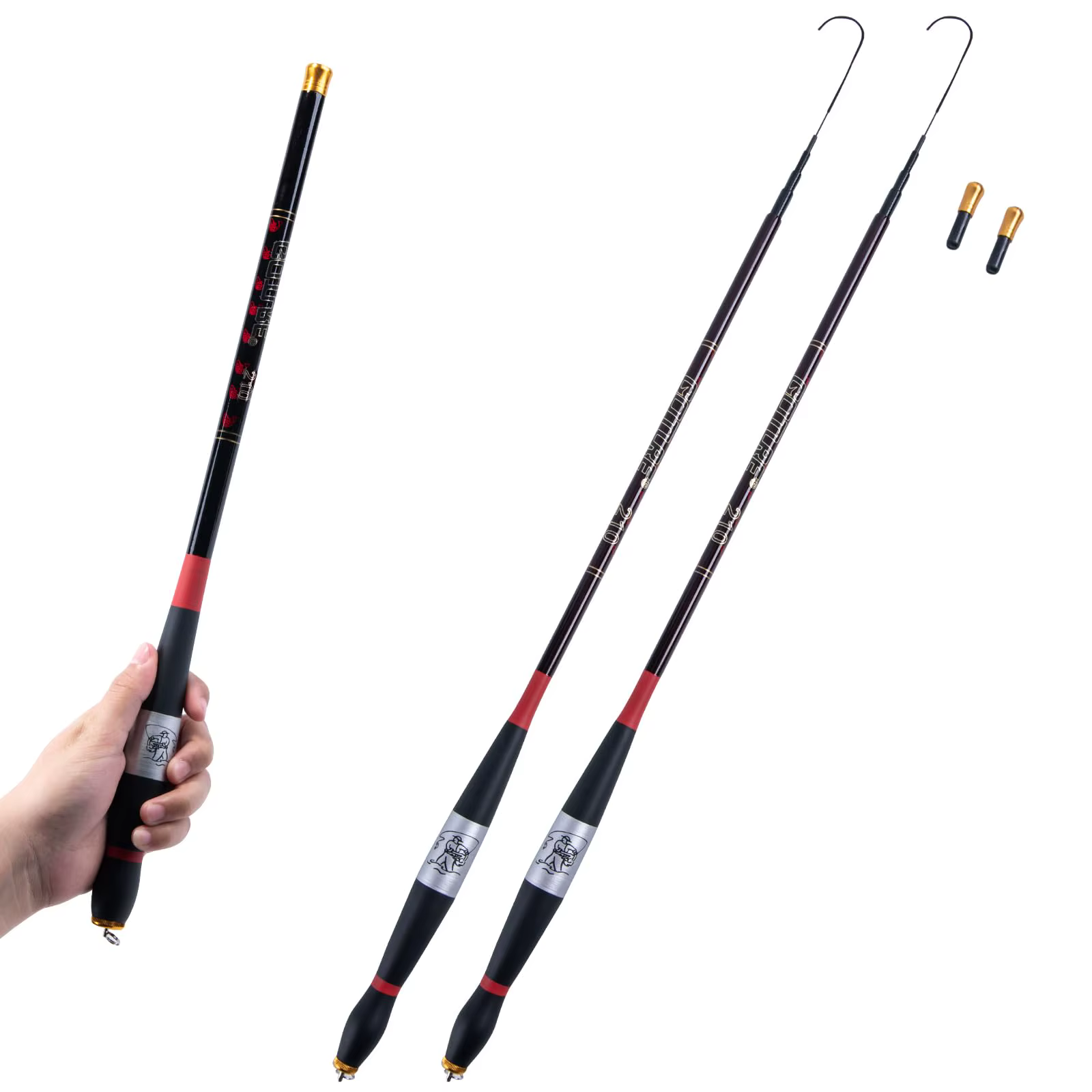 Caña telescópica Goture carbono ultraligera para pesca río carpa