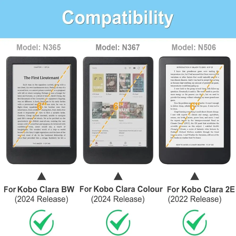 Funda Kobo Clara vista frontal abierta