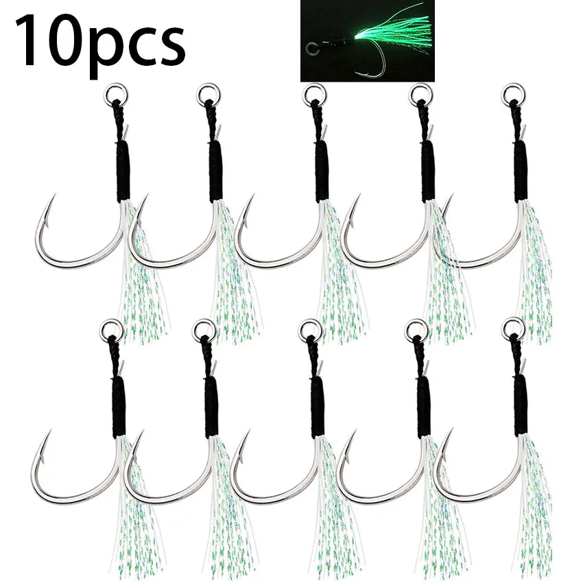 Conjunto de 10 anzuelos luminosos para jigging