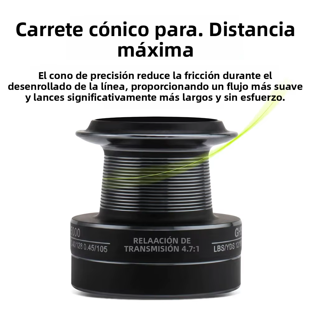 Carrete Huidiao Doble Freno 16kg – 4+1 BB – Pesca Lubina, Bagre, Carpa