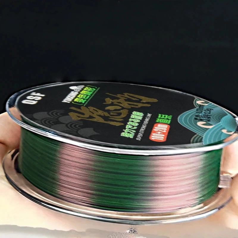 Línea de pesca de nylon con cambio de color y alta visibilidad